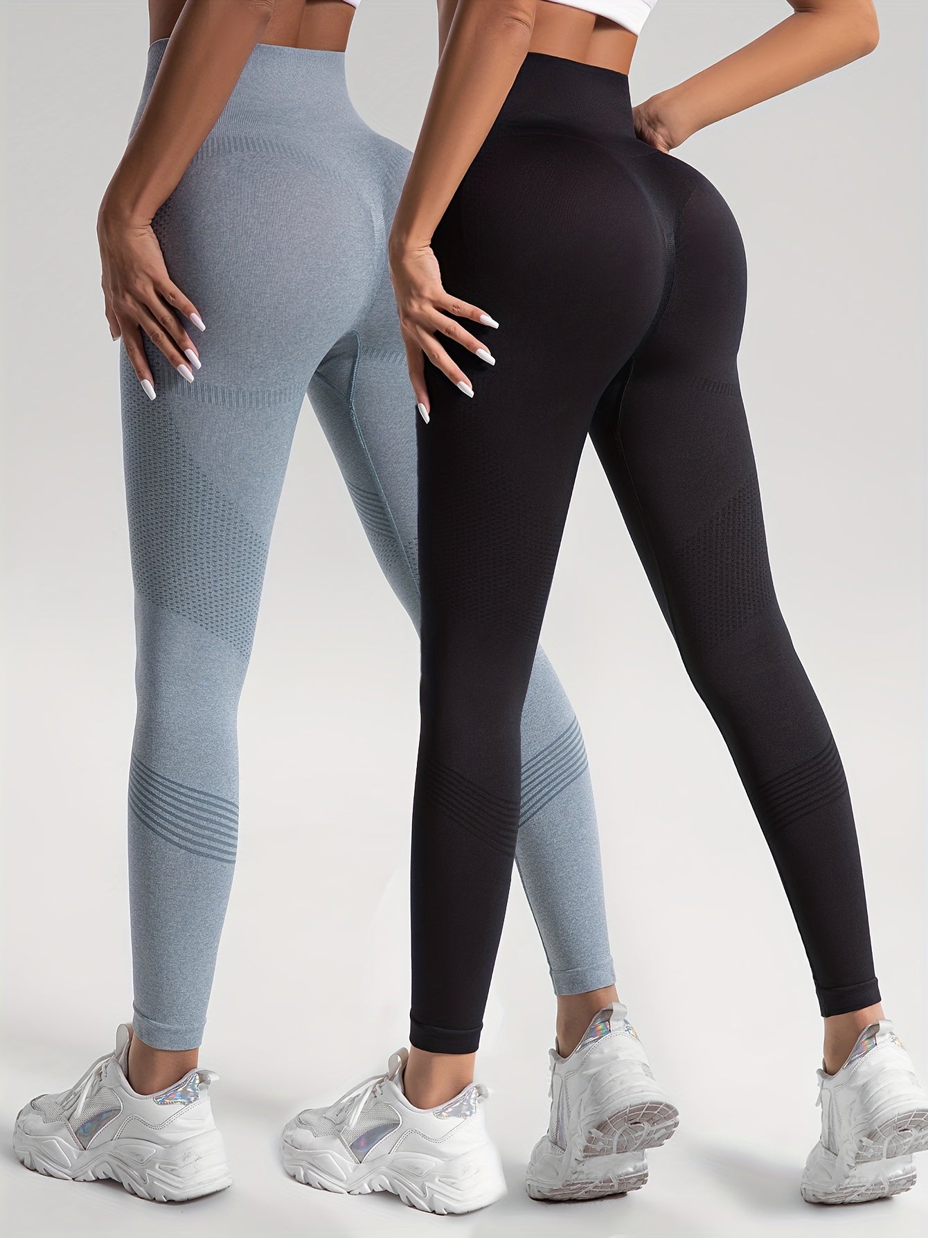 Katrin Elegance | 2er-Set gepunktete Fitness-Leggings für stylische Workouts