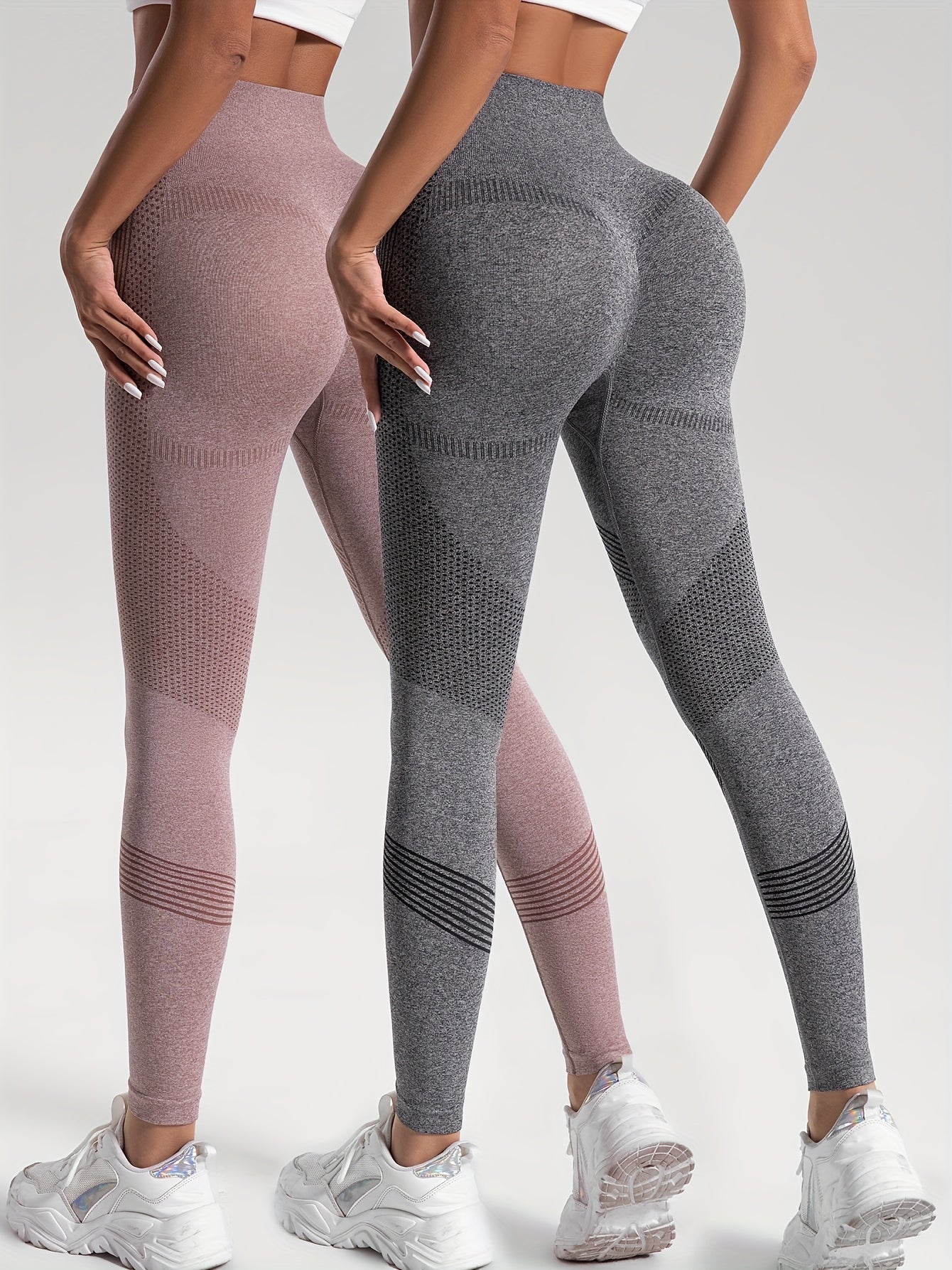 Katrin Elegance | 2er-Set gepunktete Fitness-Leggings für stylische Workouts