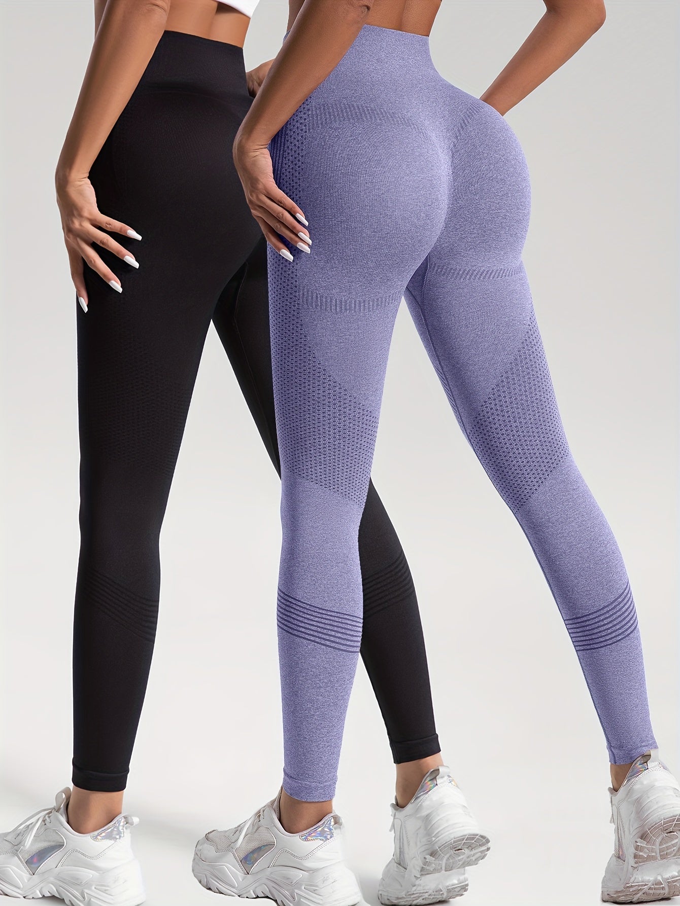 Katrin Elegance | 2er-Set gepunktete Fitness-Leggings für stylische Workouts