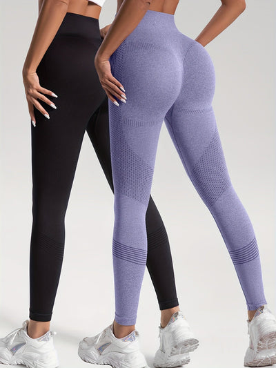 Katrin Elegance | 2er-Set gepunktete Fitness-Leggings für stylische Workouts