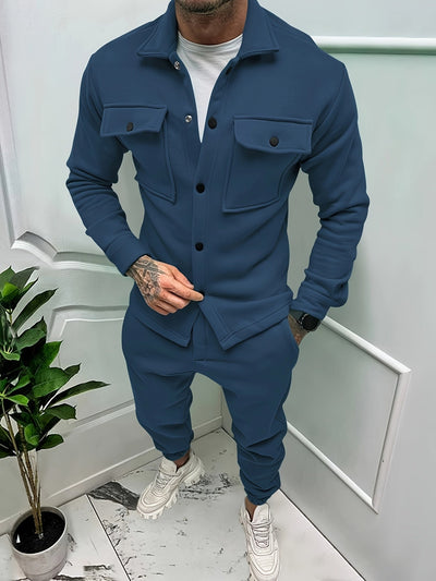Kevin | Umfassen Sie Raffinesse mit dem zweiteiligen Herren-Ensemble aus Baumwollmix