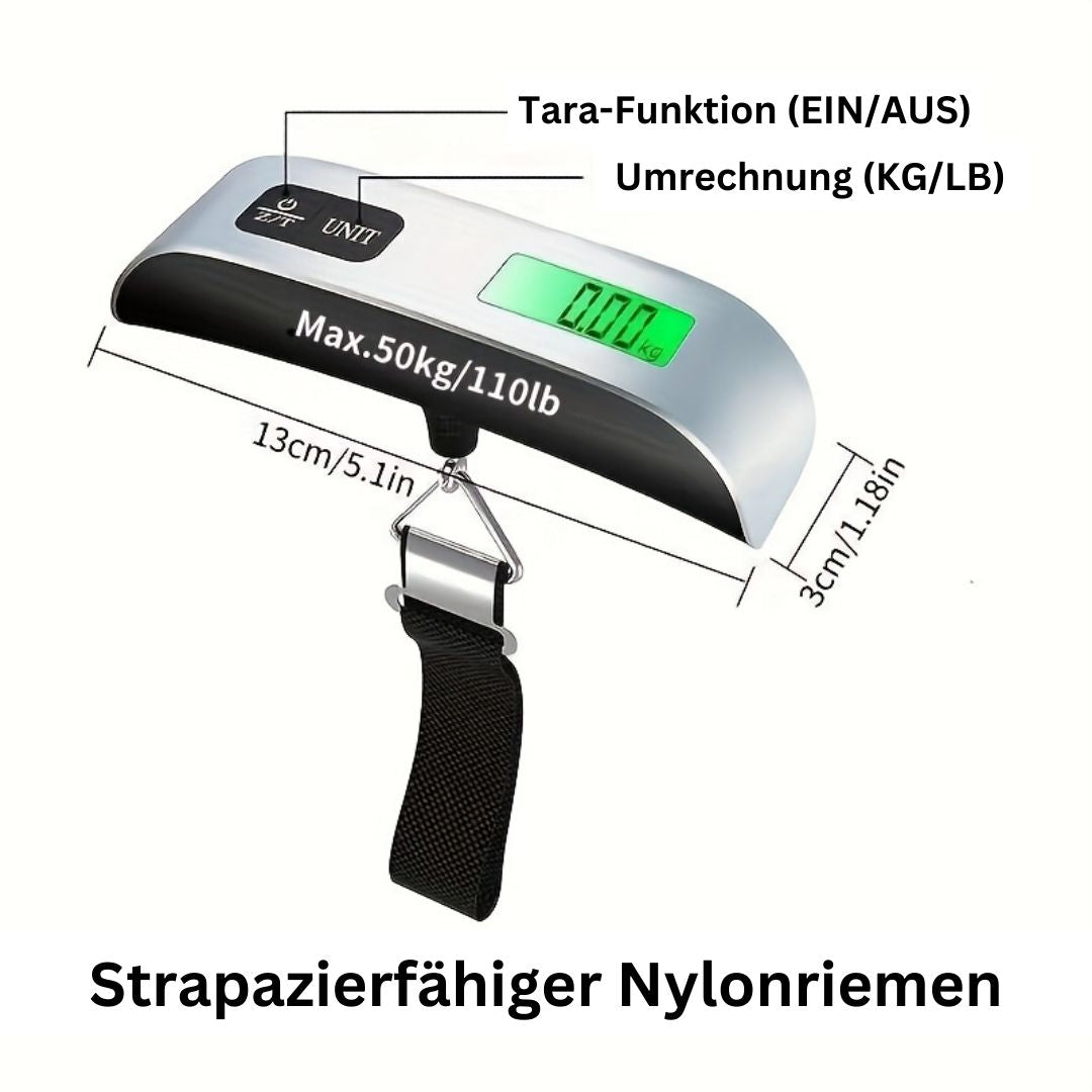 LuminaWeigh | Erhöhen Sie Ihre Reise mit der ultimativen 110lb/50kg Digitalen Reisewaage