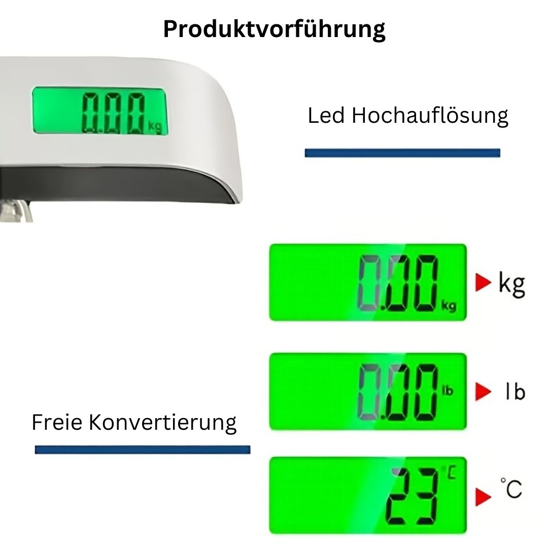 LuminaWeigh | Erhöhen Sie Ihre Reise mit der ultimativen 110lb/50kg Digitalen Reisewaage
