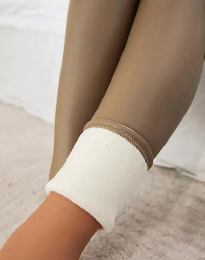 Maria Glam | Pu Leder Fleece gefütterte Leggings
