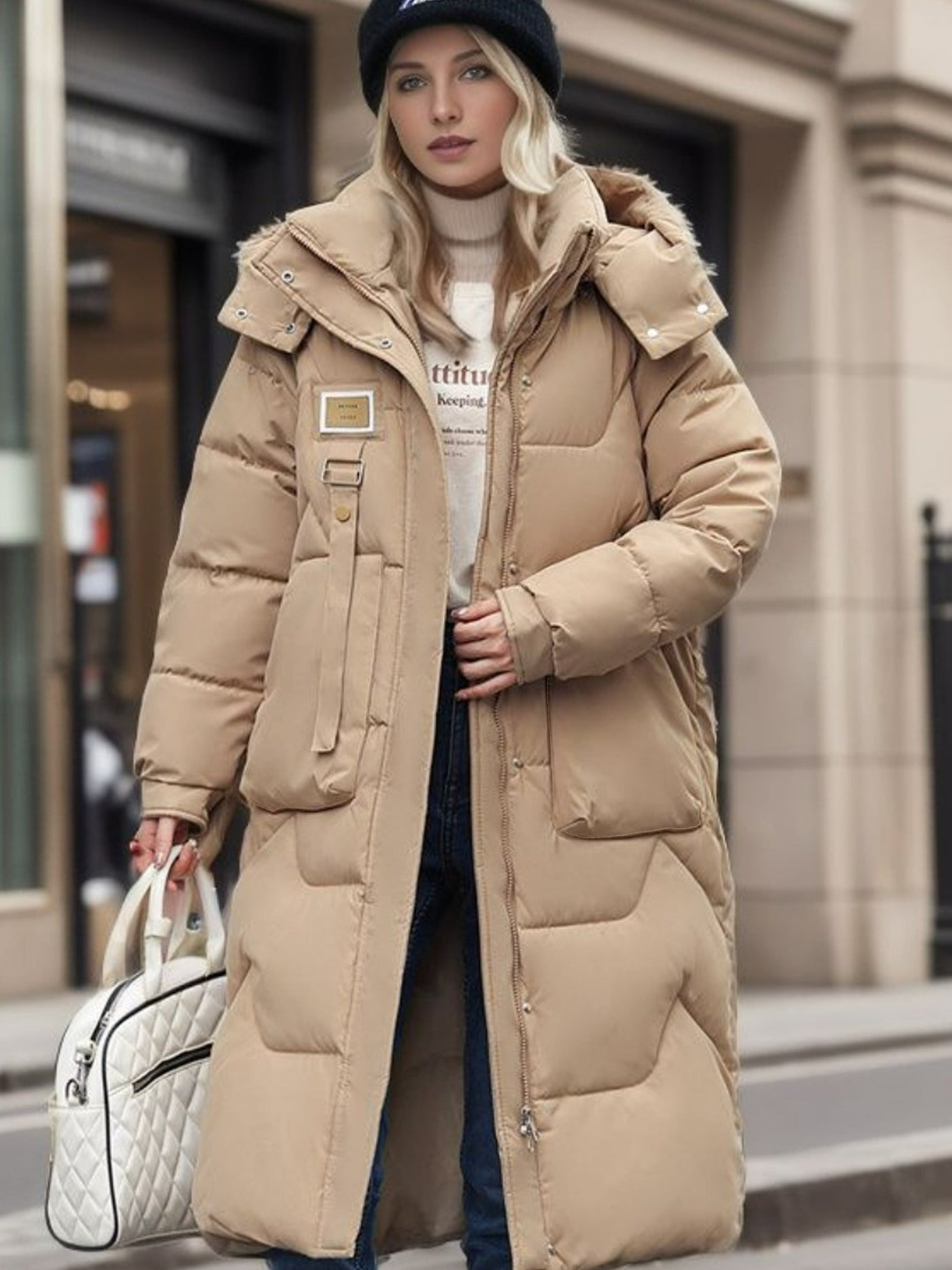 Mia Jacke | Elegante Wärme in Kniehoher Pufferjacke für Frauen