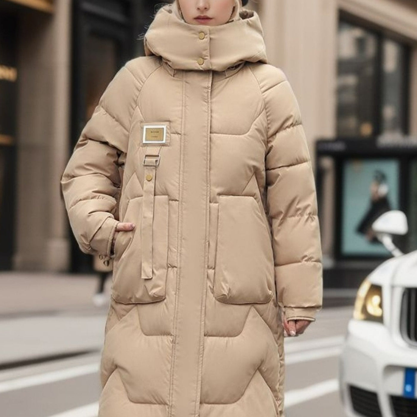 Mia Jacke | Elegante Wärme in Kniehoher Pufferjacke für Frauen