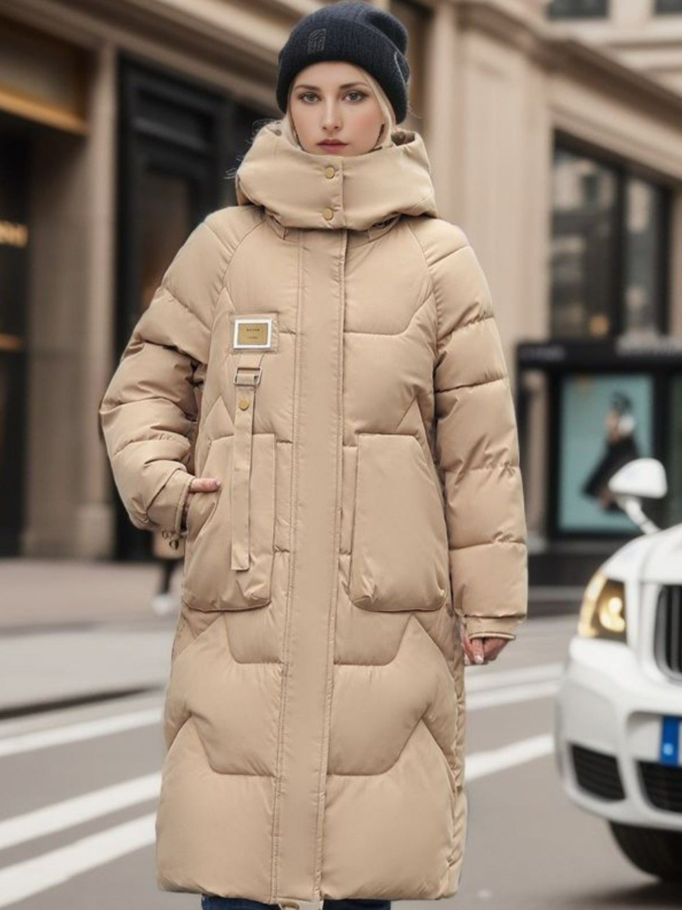 Mia Jacke | Elegante Wärme in Kniehoher Pufferjacke für Frauen