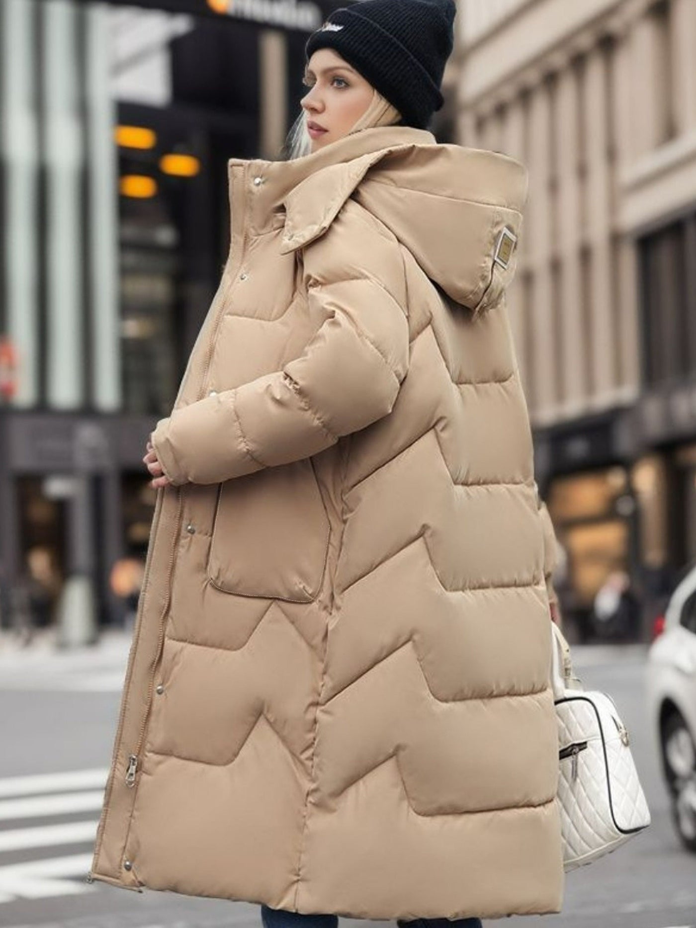Mia Jacke | Elegante Wärme in Kniehoher Pufferjacke für Frauen