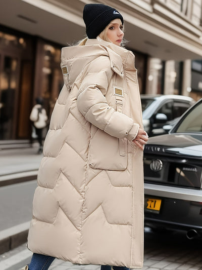 Mia Jacke | Elegante Wärme in Kniehoher Pufferjacke für Frauen