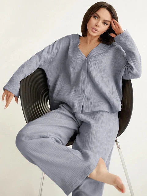 Olivia Traumhafter Komfort | Das Linad Lounge-Set aus reiner Baumwolle für Damen