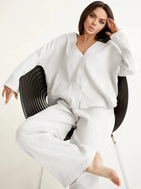 Olivia Traumhafter Komfort | Das Linad Lounge-Set aus reiner Baumwolle für Damen