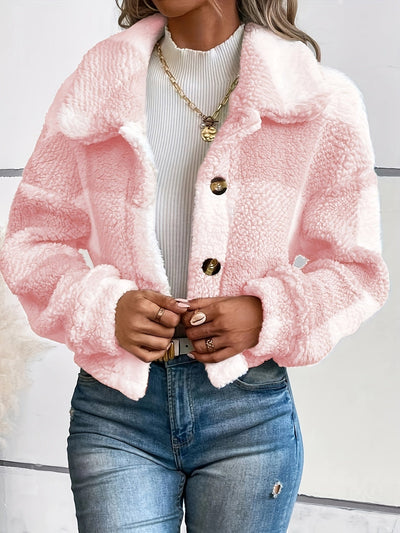 Olivia | Umarmen Sie die Gemütlichkeit mit unserem karierten Teddy-Mantel, Ein Must-Have für den Winter