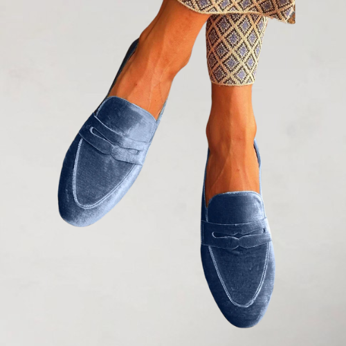 Łezana - Stilvolle Slip-On Schuhe mit Samt-Patchwork