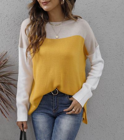 Zweifarbiger Pullover für Damen