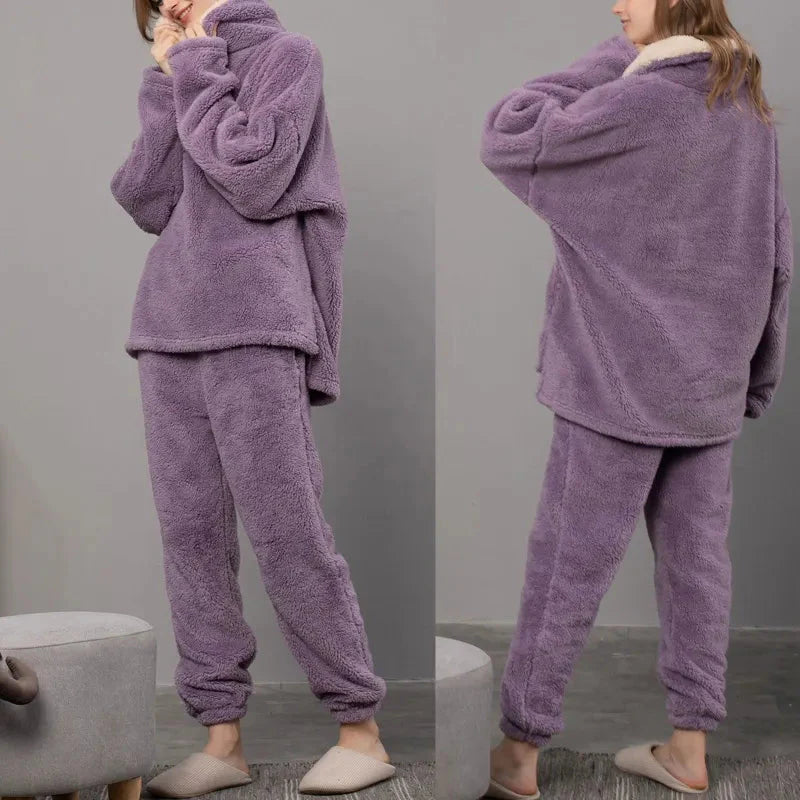 PlushNest | Damen Fleece-Pyjama-Set, Erleben Sie Gemütlichkeit pur!