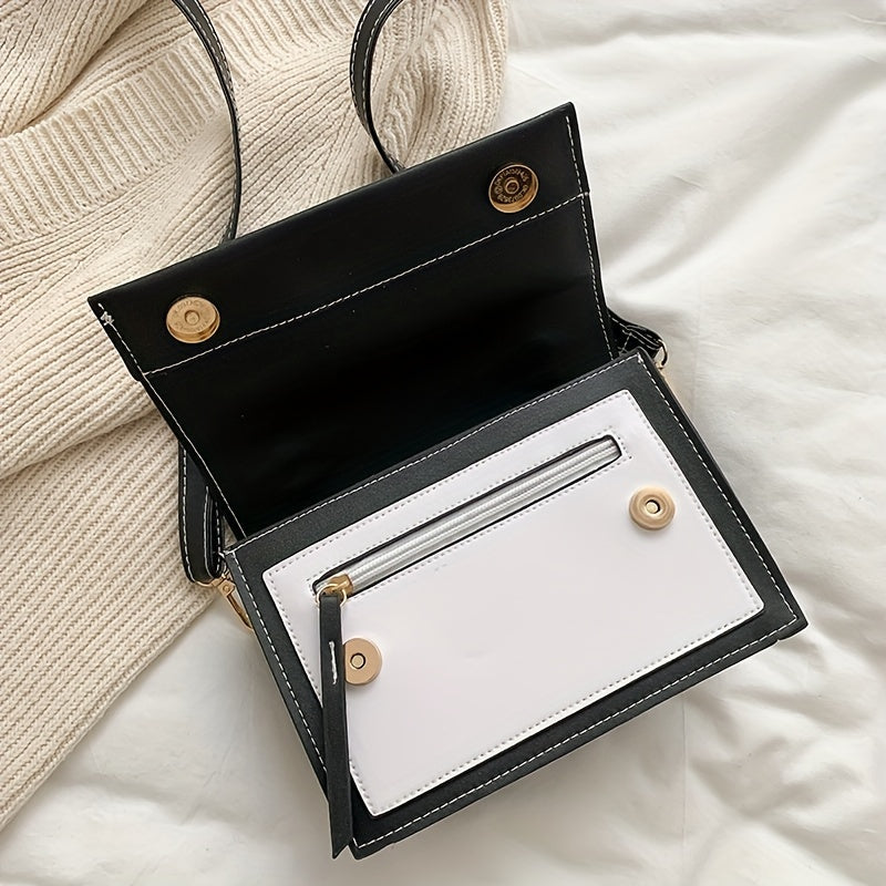 Quadratische tasche | Entdecken Sie Unsere Modische Farbblock Quadratische Umhängetasche!