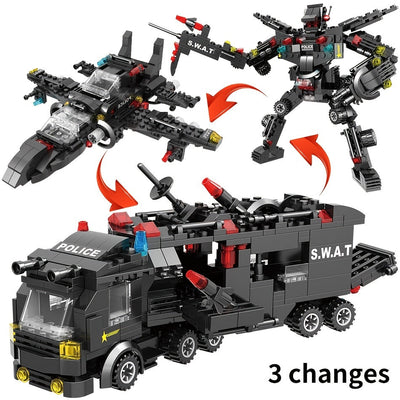 RoboRev | Swat Polizei Fahrzeug Bauklötze