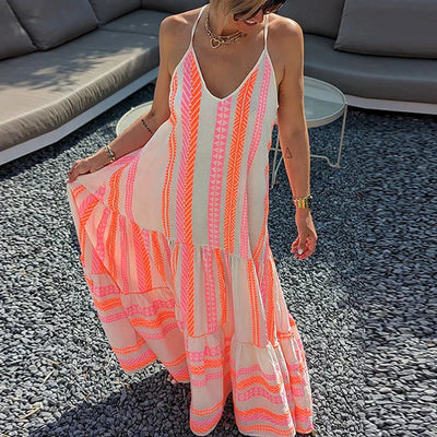 Weiches - Armelloses Rüschenkleid mit lässigem Print für dich