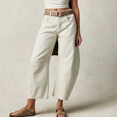 Weite Jeans mit Nahtdetails | High-Waist | Lässige Passform