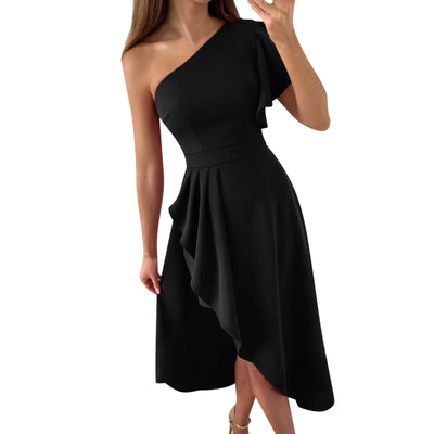 Linda® | Ärmelloses, formelles Midi-Kleid mit einer Schulter