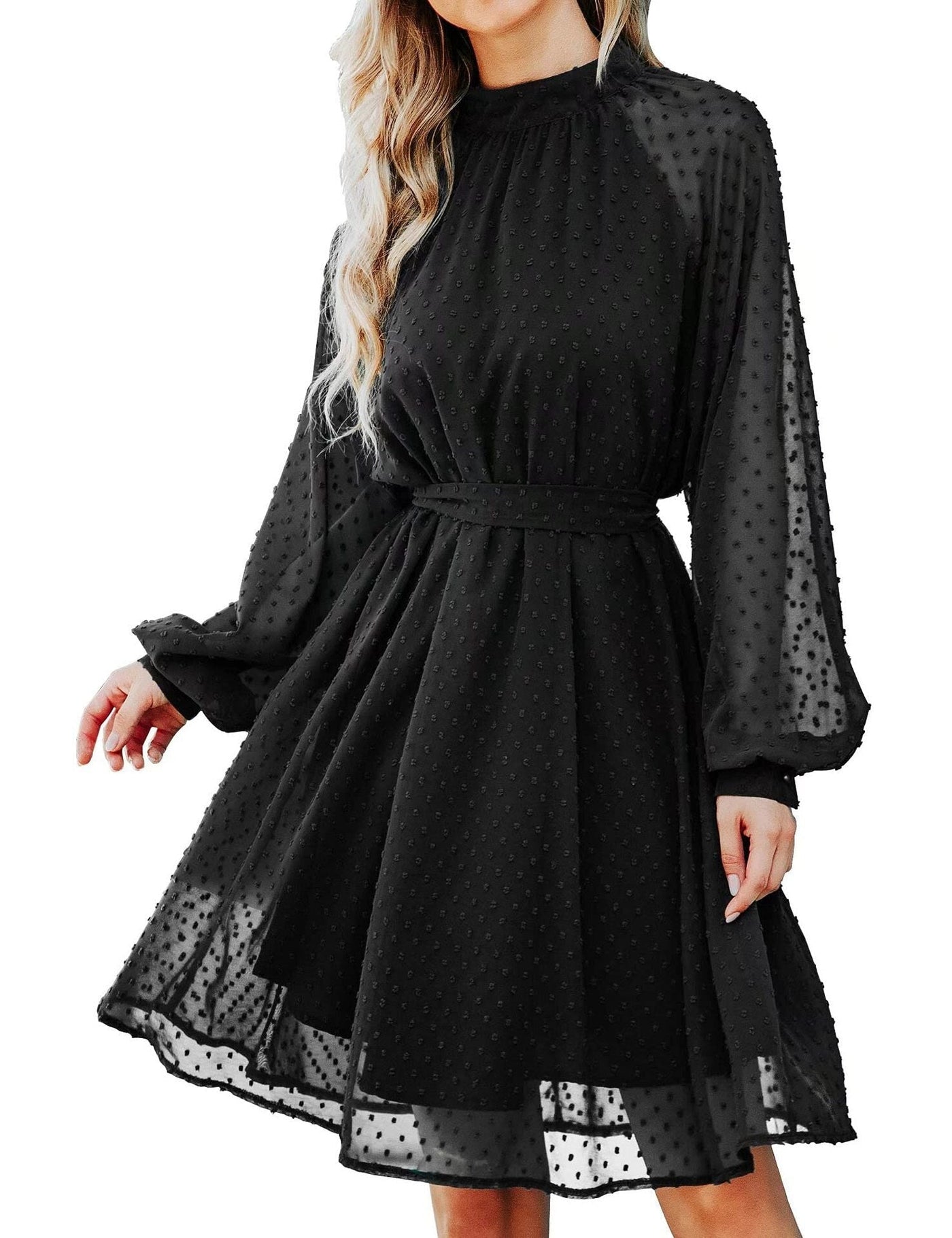 Warmes - Schwarzes Musselin Kleid für dich