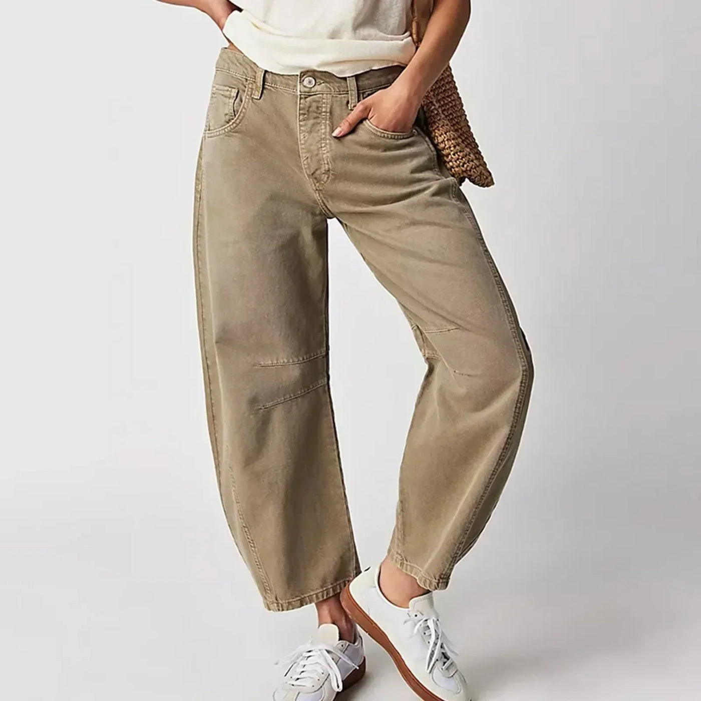 Weite Jeans mit Nahtdetails | High-Waist | Lässige Passform