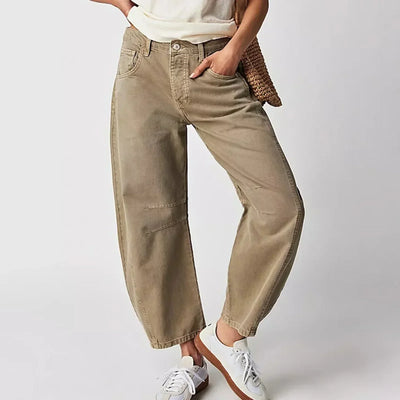 Weite Jeans mit Nahtdetails | High-Waist | Lässige Passform