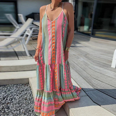 Weiches - Armelloses Rüschenkleid mit lässigem Print für dich