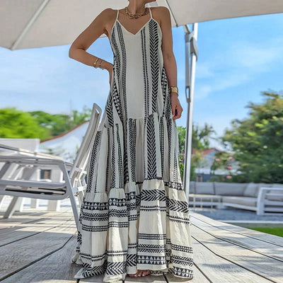 Weiches - Armelloses Rüschenkleid mit lässigem Print für dich