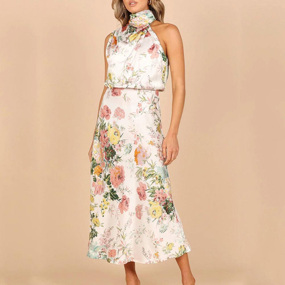 Olga® | Rückenfreies Kleid mit Blumenmuster und elegantem Kragen