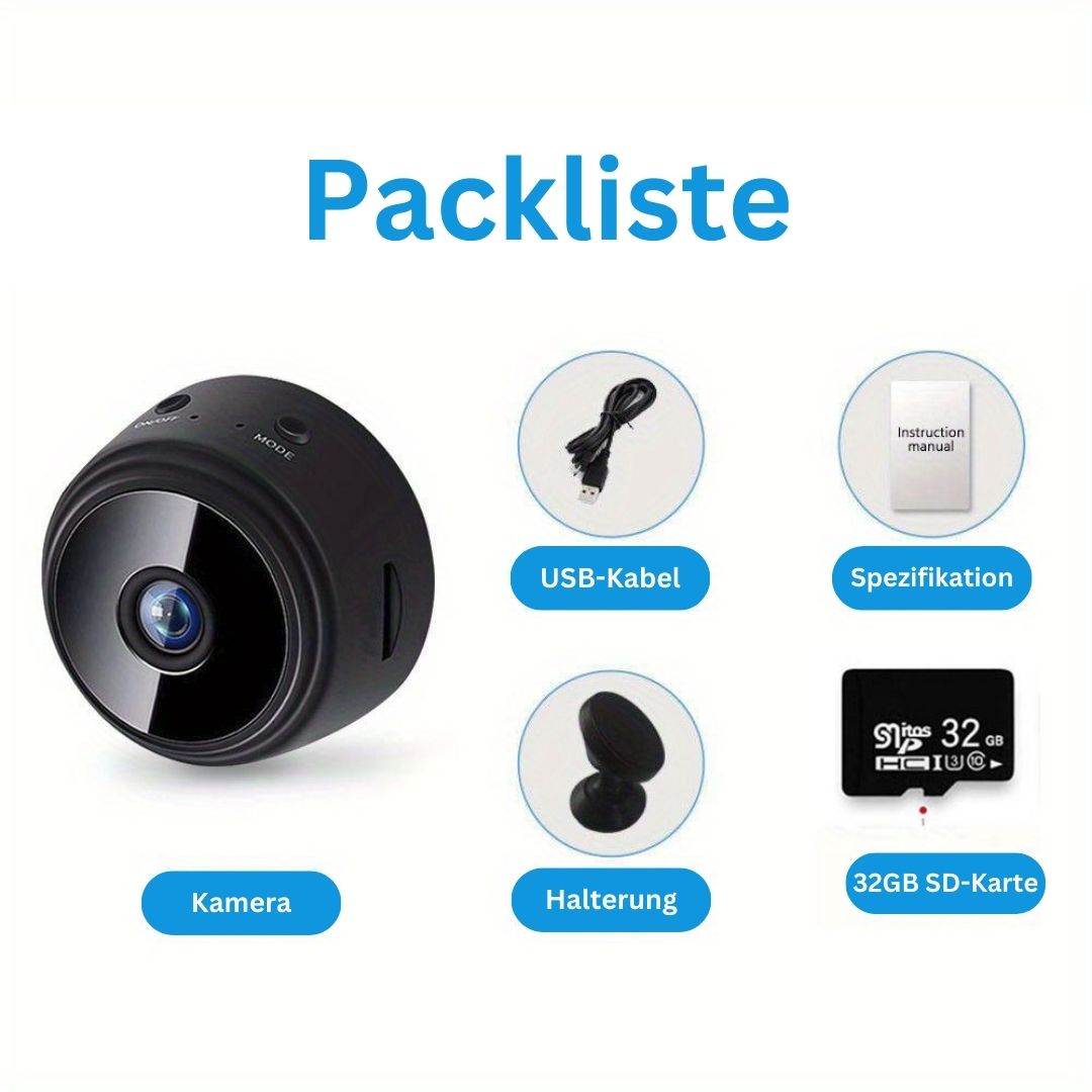 SecureVue A9 | HD Wireless Mini Wifi-Kamera für intelligentes Leben und Abenteuer