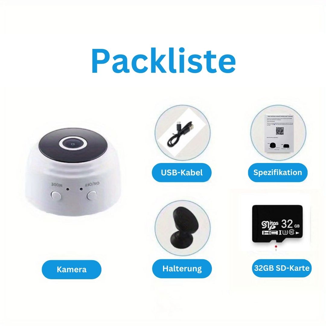 SecureVue A9 | HD Wireless Mini Wifi-Kamera für intelligentes Leben und Abenteuer