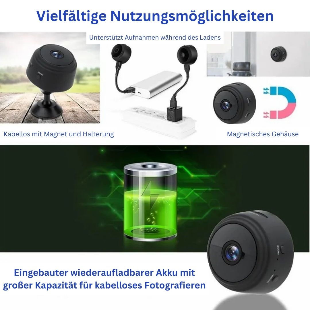 SecureVue A9 | HD Wireless Mini Wifi-Kamera für intelligentes Leben und Abenteuer