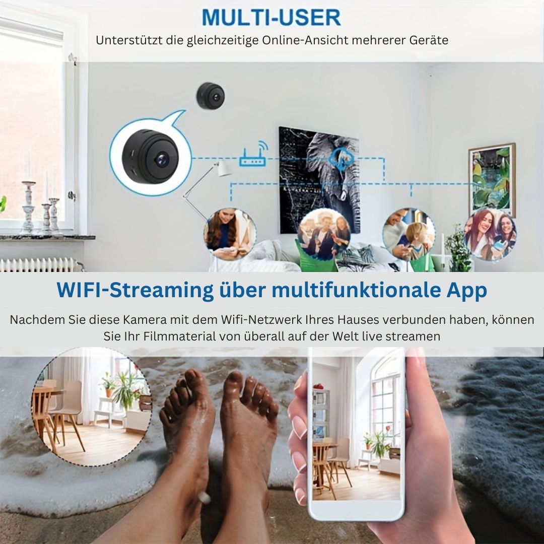 SecureVue A9 | HD Wireless Mini Wifi-Kamera für intelligentes Leben und Abenteuer