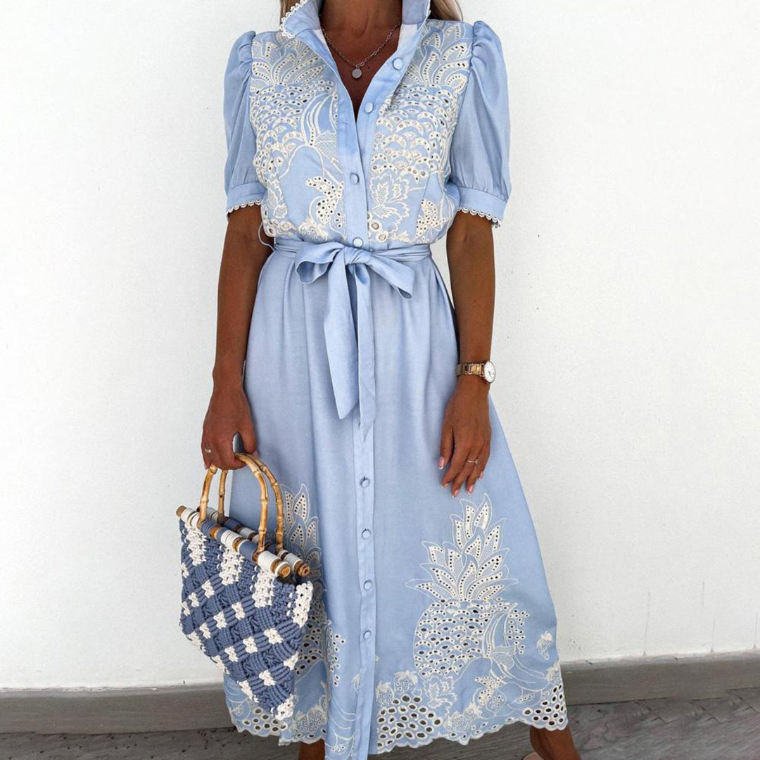 Weiches - Elegantes besticktes Sommerkleid für dich