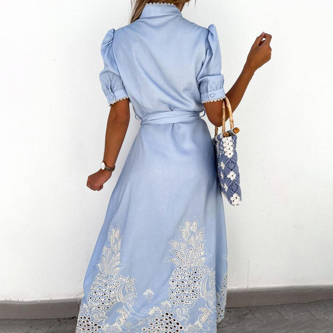 Weiches - Elegantes besticktes Sommerkleid für dich