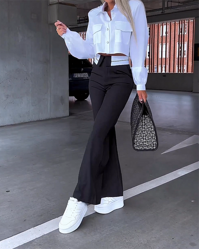 Stilvolle Amalia | Elegantes zweiteiliges Outfit mit Hose, Oberteil und raffinierten Details