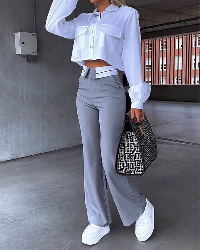 Stilvolle Amalia | Elegantes zweiteiliges Outfit mit Hose, Oberteil und raffinierten Details