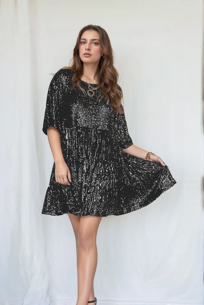 Irma® | Bequemes Babypuppenkleid mit Pailletten