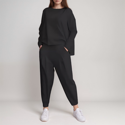 Zweiteiler mit Langarmshirt | Lockere Passform | Minimalistischer Look
