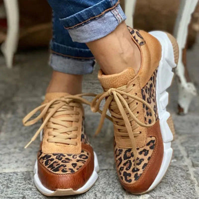 Tigra - Lässige vulkanisierte Sneakers mit wildem Leopard-Muster und dicken Sohlen