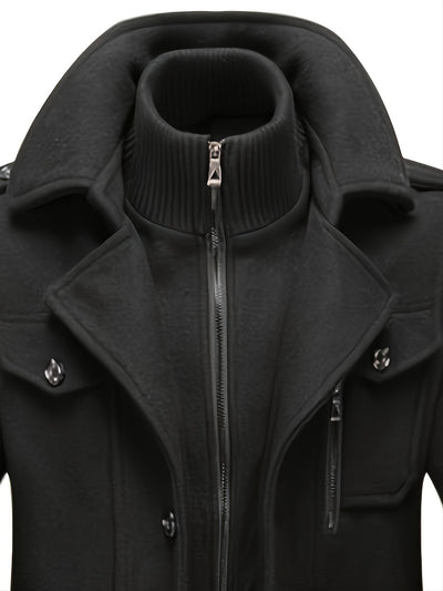 Tim Unleashed | Erhöhen Sie Ihren Stil mit unserer charakteristischen mittellangen Wolljacke mit Doppelkragen