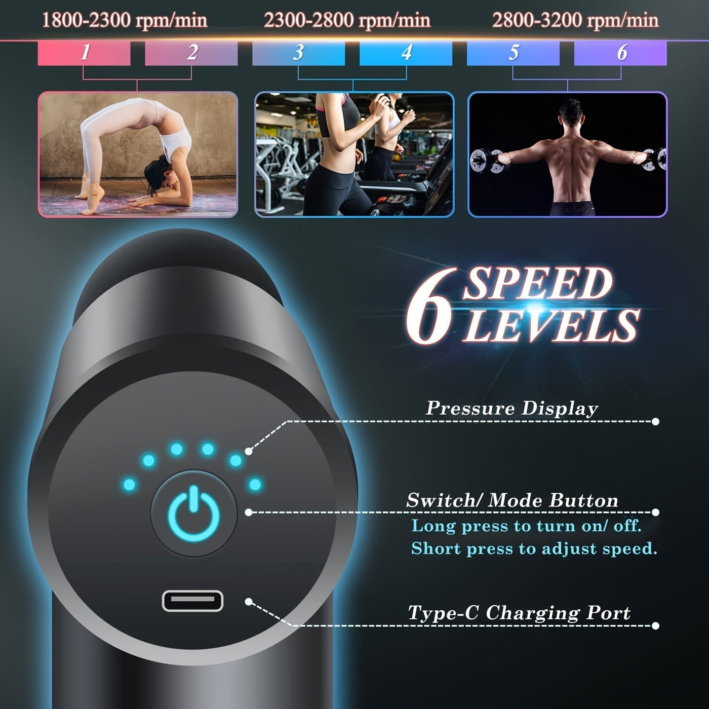Touch Massagepistole | Effektive Tiefengewebe-Massage mit dem Wiederaufladbaren Handmassagegerät