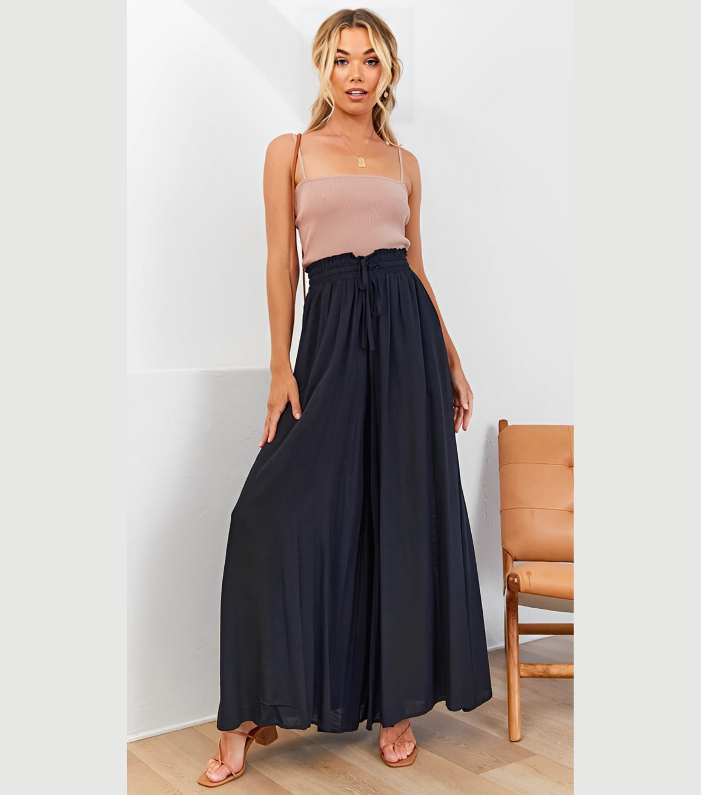 Weit Geschnittene Hose mit Kordelzug für Damen