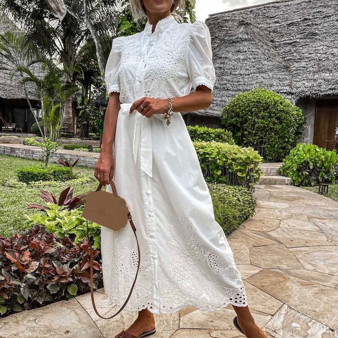 Weiches - Elegantes besticktes Sommerkleid für dich