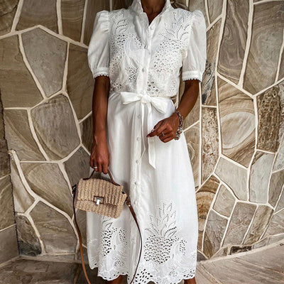 Weiches - Elegantes besticktes Sommerkleid für dich