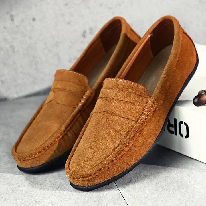 Wildleder-Slipper | Slip-On | Rutschfest | Mokassins | Herren-Slipper