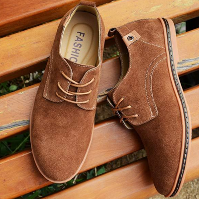 Wildlederschuhe - Stylische Herren Schnürschuhe zum Laufen aus Leder