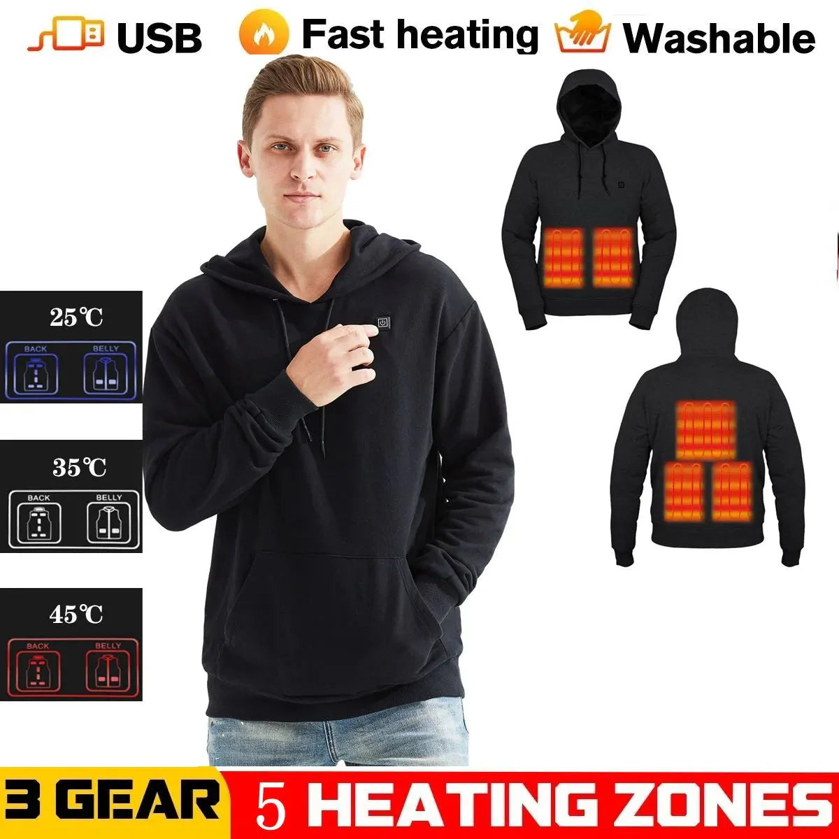 Winterwärmer | Hochmoderner Unisex-Beheizter Hoodie für Kuschelkomfort und Stil