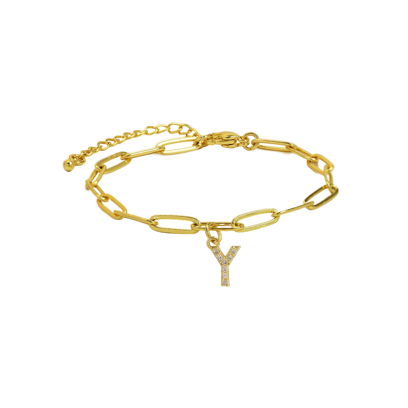 Zartes Papierclip-Armband mit Anfangsbuchstaben